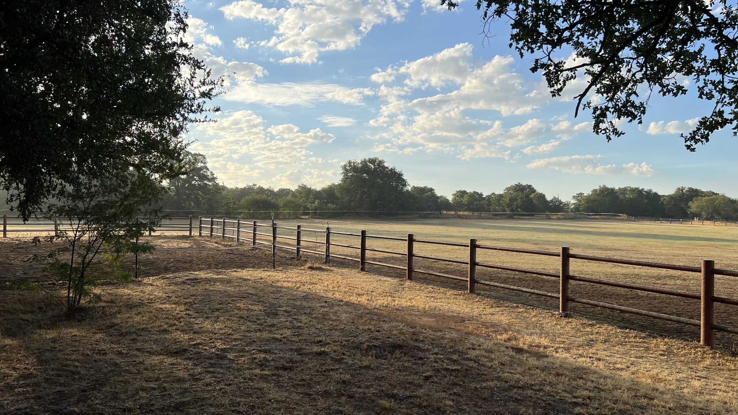 Blue sky above ranch in Texas