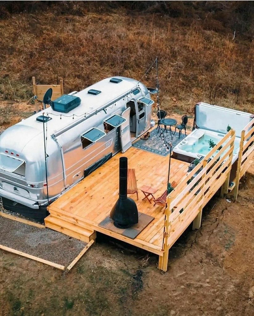 Airstream with Deck